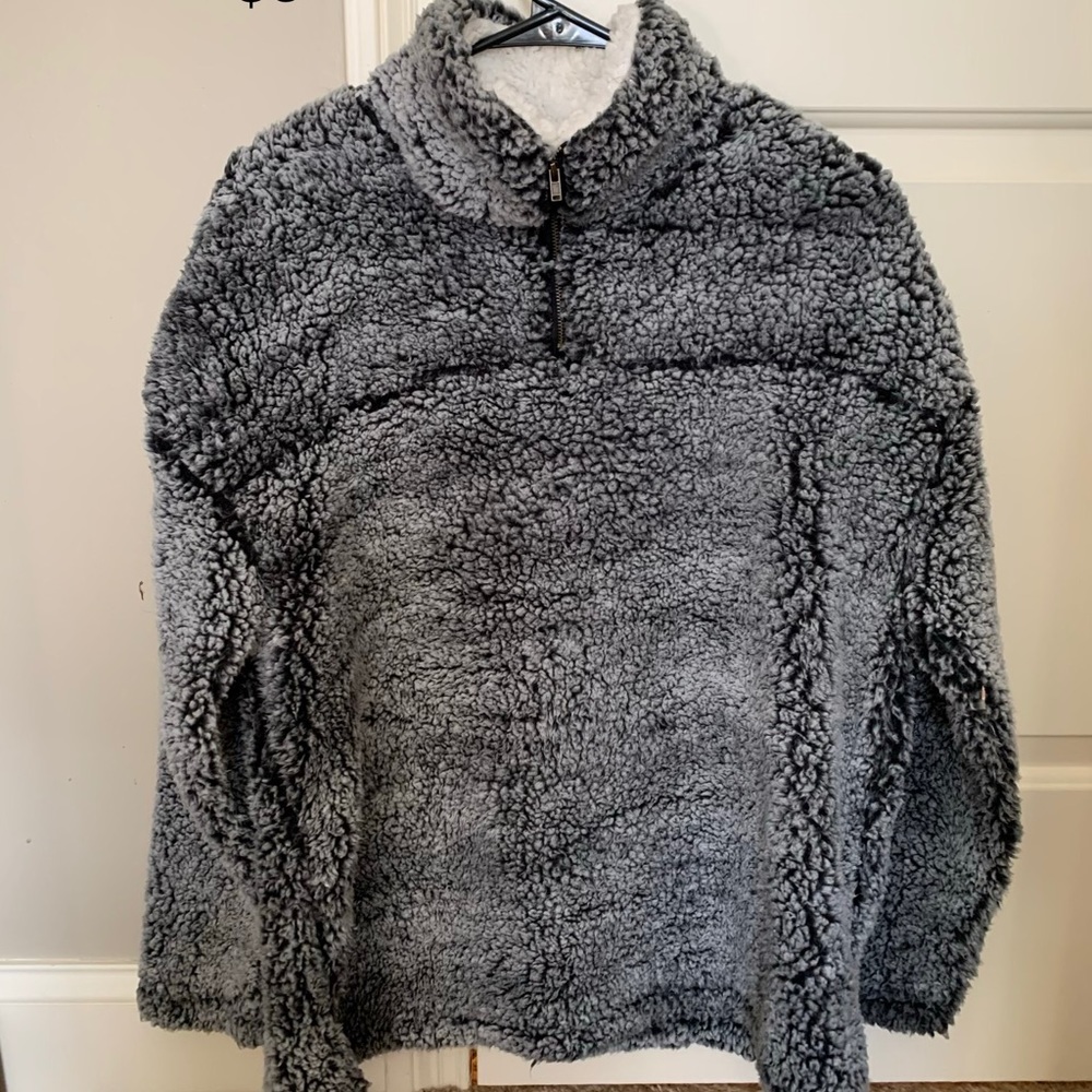 Womens quarter zip oversize plush pullover